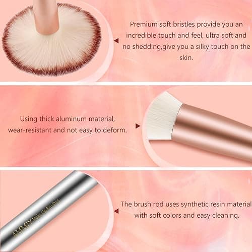 Makeup Brushes Ammiy Makeup Brushes Sets Professional 18 Pcs Make up Brushes Premium Synthetic Foundation Brush Blending Face Powder Blush Eyeshadow Eyeliner Makeup Kit with PU Leather Bag thumbnail 8