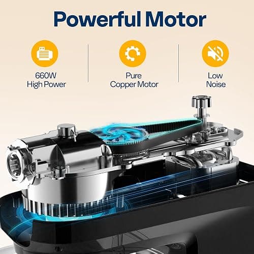 VIVOHOME 9 in 1 Multifunctional Stand Mixer with Fermentation, 6 Speed 7.5 Quart Kitchen Electric Food Mixer with Timer, Meat Grinder, Juice Blender, Vegetable Slicer, Pasta and Cookie Maker, Black thumbnail 3