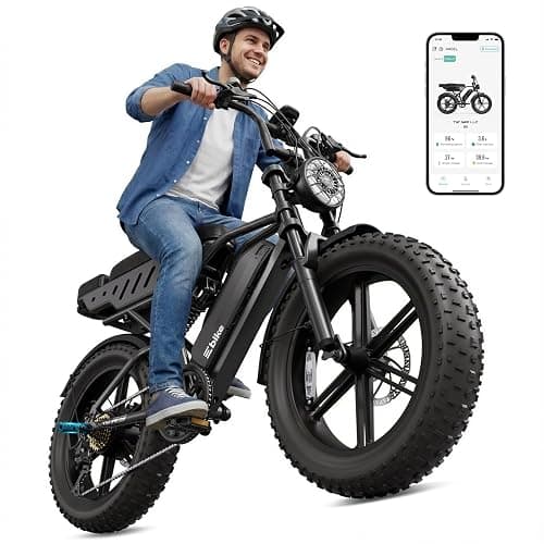 Electric Bike for Adults, Peak 1500W Motor Retro E Bike, Range 65/120Miles, 48V 15Ah Removable Battery, 20"x4" Fat Tires, Full Suspension, APP Control, Off-Road Ebike for City Commuting - Image 1