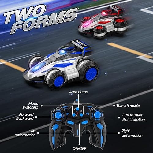 ZSYMIMRC High-Speed Drift RC Stunt Deformation Car, 360-Degree Rotating Transforming RC Car, Birthday Gift for Boys and Girls Aged 6-16 thumbnail 5