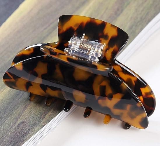 2 Pcs Large Hair Claw Clips Tortoise Shell Big Claw Hair Clips for Thick Hair Strong Hold No Slip Grip Hair Jaw Clips for Women thumbnail 4