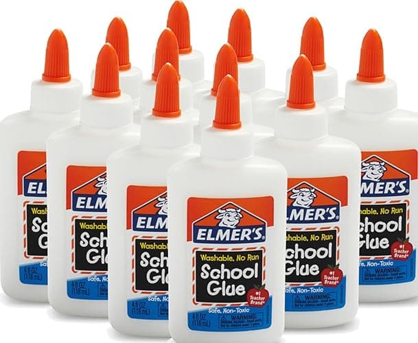 Elmer's Liquid School Glue, Slime & Craft, Safe and Non-Toxic, Washable, White, 4 Ounces Each, 12 Count - For Classroom, Home, Office, Teacher Supplies, #1 Teacher Brand - Image 1
