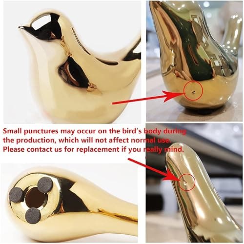 FANTESTICRYAN Small Birds Statues Gold Home Decor Modern Style Figurine Decorative Ornaments for Living Room, Bedroom, Office Desktop, Cabinets thumbnail 6