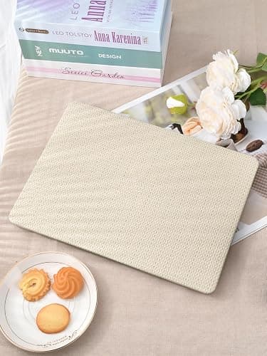 Seorsok Compatible with MacBook Air 13 Inch Case2022 2021 2020 2019 2018 Release A1932 A2179 M1 A2337 Touch ID,Woven Fabric Textured Elegant Leather Plastic Hard Shell Case with Keyboard Cover,Beige thumbnail 5