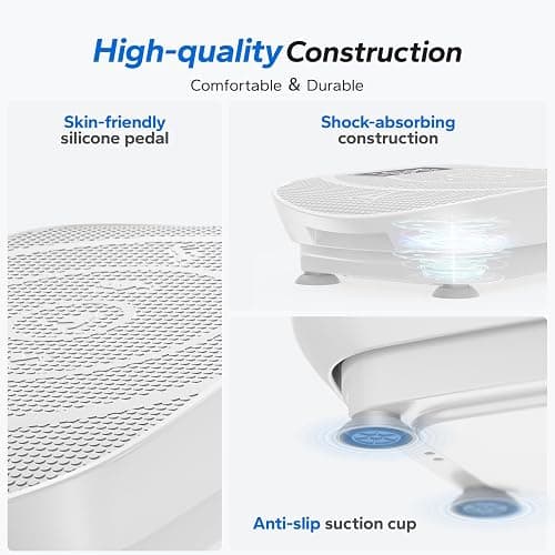 MERACH Vibration Plate, Whole Body Workout Powerful Quiet Vibration Plate Exercise Machine for Weight Loss and Shaping, Auto or Manual Speed Control, Built-in Bluetooth Speaker thumbnail 7