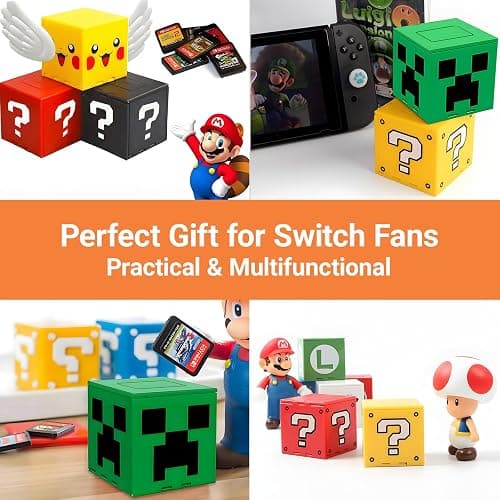 QUBAMG Switch 2 Game Case Compatible with Nintendo Switch 2 & Switch & Oled & Lite Cartridges, 41 Slots Foldable Switch Game Holder Portable Cute Game Card Storage Box Cube, Retro Gift Yellow thumbnail 7