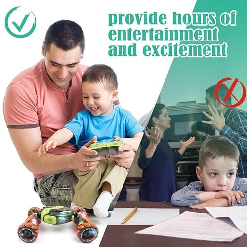 FUNiOi Gesture Sensing RC Stunt Car - Remote & Hand-Controlled Drift Toy for Kids Ages 5-7 6-8 9 10 11 12 Year Old, 4WD, Double-Sided Driving with Lights & Music thumbnail 5