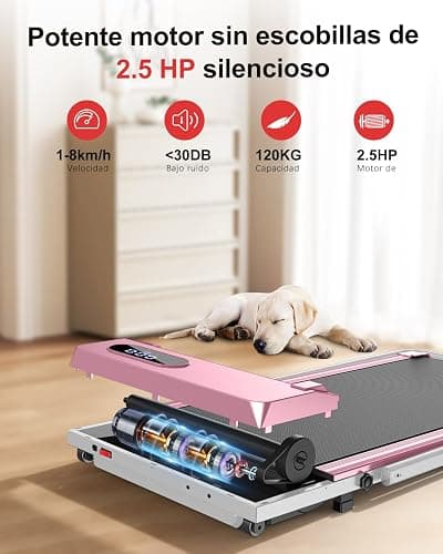 Tapis de Course 4 en 1 Pliable avec Pente 7% – Tapis de Marche Électrique 8 km/h, Moteur 2,5 CV, Système d’Amorti Avancé, Écran LCD, Cadre Renforcé, 130 kg Max – pour Maison & Bureau thumbnail 2