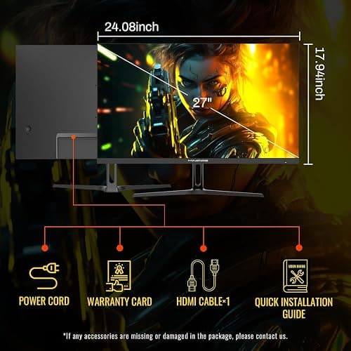 Minifire Ecran PC Gaming 27 Pouce, 180Hz, 1ms, AdaptiveSync, Moniteur IPS, FHD, sRGB 110%, 2xHDMI 2.0/1xDP 1.4 Ports, BluelightShield, Lunette Ultra-Mince VESA 100x100mm (MFG27F2) thumbnail 9