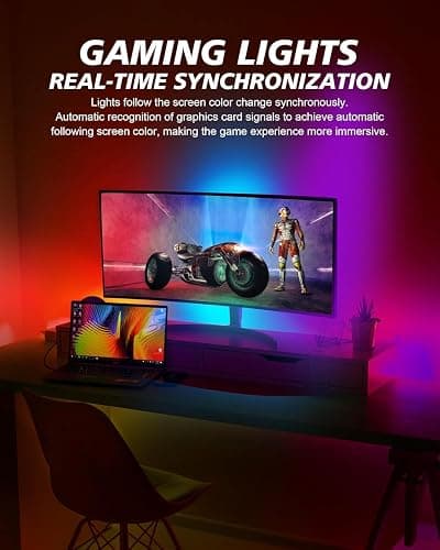 Xtremevision S202-24 LED Backlight Strip for 24-Inch Monitor, Instant Sync RGB Lighting with Audio and Video, Ultra-Low Latency Software-Controlled Backlight for Movies, Games, and Music thumbnail 3