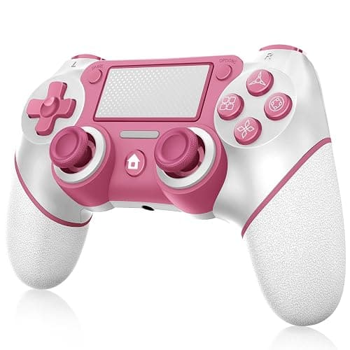 Wireless Controller For PS4, Pink ps4 controller with Dual Vibration/ 6-Axis Motion Sensor/Audio Jack/Touch Pad/Share Button, Recharge Controller For PC, P-4 Accessories Perfect Adaptive Full Version 4/4 Pro/Slim. - Image 1