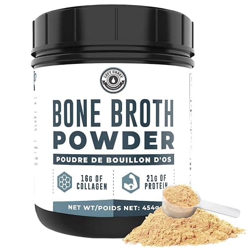 Bone Broth Powder - Grass Fed Bone Broth Powder with Protein [21g per serving] and Collagen [16g per serving]. Keto, Paleo, Dairy Free, Non-GMO - Image 1