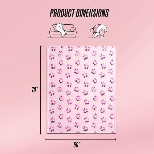 Juicy Couture Disco Cherry Bows Plush 50" x 70" Throw Blanket, Pink thumbnail 2