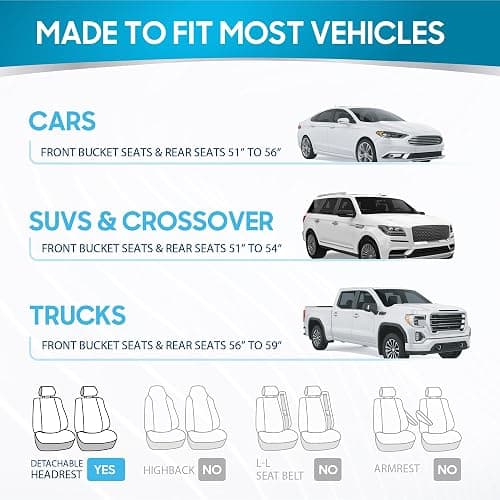 BDK PolyPro Car Seat Covers Full Set in Solid Black, Front and Rear Split Bench Seat Covers for Cars, Easy to Install Car Seats Cover Set and Accessories for Auto Trucks Van SUV - Solid Black thumbnail 9