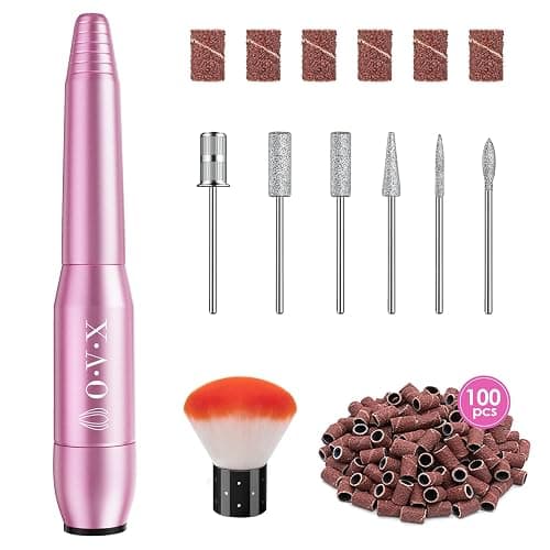Portable Electric Nail Drill File Machine with Acrylic Nail Kit Set Professional 20000rpm Manicure Pedicure with Sanding Bands Brush for Nail Art Gel Nail Polish Tips Clippers - Image 1