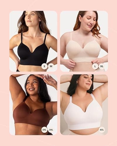 SHAPERMINT Supportive Comfort Wireless Bras for Women Full Support - Seamless Plus Size Bra, Bralette for Women Full Support thumbnail 4