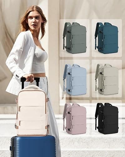 coowoz Travel Backpack Carry On for Women Man Gym Backpacks with Laptop Compartment Mochila de Viaje Teacher Personal Item Backpack Airplane Accessories Must Haves Beige Brown Small thumbnail 2