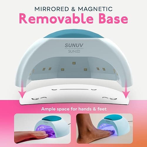 SUNUV UV LED Nail Lamp, LED UV Light for Gel Nails Polish with Removable Base, 4 Timer Settings Auto Sensor SUN2C Blue thumbnail 4