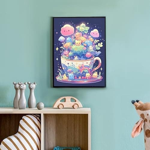 ajepon Cute Diamond Painting Kits for Adults - Diamond Art Kits for Cartoon, Cup Gem Art Kits for Adults for Gift Home Wall Decor (12x16inch) thumbnail 4