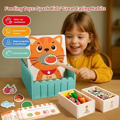 INIFEIDALA Montessori Farm Learning Game for Toddlers 3-5 | Wooden Activity Board,Challenge Cards,Fine Motor Skills,Sorting & Letter Matching,Screen-Free Educational Toy thumbnail 4