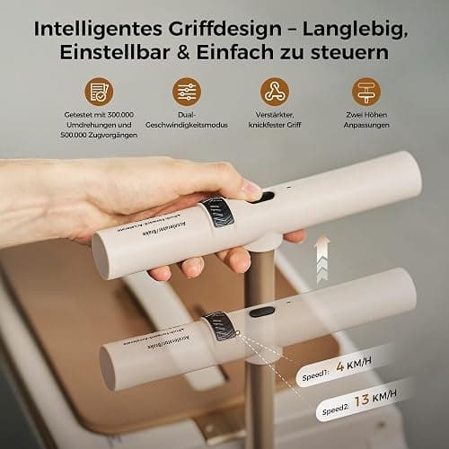 iHoverboard Elektrischer Koffer-5,5kg Leichtgewicht | 38L Volumen | 13 km/h | 120kg Belastung | Mit Abnehmbarem Akku & Flugzeugtauglich,EIN tragbarer, Fahrbarer Smart-Reise-Koffer (Weiß) thumbnail 5
