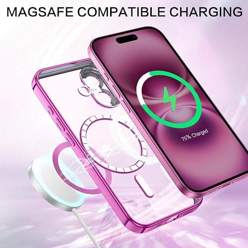 DUEDUE Magnetic Case for iPhone 16 Case Compatible with MagSafe Crystal Clear Phone Case iPhone 16 Slim Shockproof Protective Cover for iPhone 16 Phone Case 6.1 inch Pink thumbnail 4