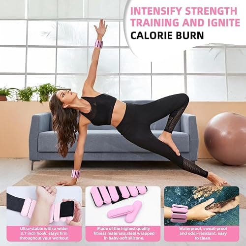 Ankle Weights for Women and Men, Adjustable Wrist Weighted Training Bracelet for Home Gym Workout, Strength Training Walkin Running, Foot weights for exercise,2pc on Set thumbnail 2