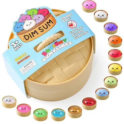 Squishy Dumpling Toy, Dumpling Squishy Mystery Box, Random 1 of 14 Colors, Stocking Stuffers with Food Steamer Stretchy Desk Toy thumbnail 2