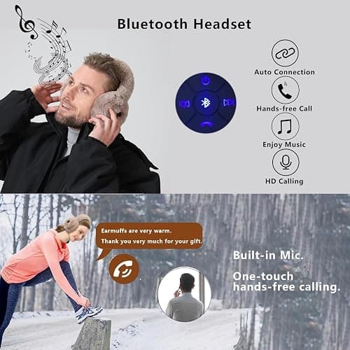 KUMADAI Heated Ear Muffs for Winter - Constant Temperature Earmuffs - Ear Warmers Covers for Women Men Cold Weather thumbnail 4
