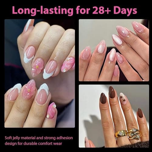 UNA GELLA Short Almond Nail Tips: 504PCS Short Fake Nails Soft Press On Gel Nail Tips Pre Shaped Almond Shape Home Nail Extension Full Cover, 12 Sizes Acrylic Gelly Tips thumbnail 2