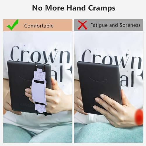 CoBak Secure Hand Strap for Kindle and Tablets - Versatile and Lightweight Finger Grip Holder for 6-7.5" Kindle, for Kobo, for Lenovo, for Sony E-Book Tablet - High Elasticity,Purple thumbnail 3