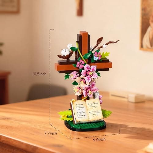 Jesus Cross Flower Building Set Legos thumbnail 3