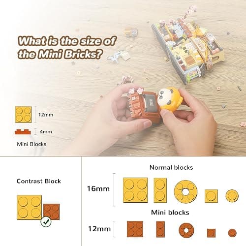Japanese Street View Taiyaki Shop Mini Building Blocks, MOC Creative Building Toys Cute Panda Building Set for Kids 6-12, Simulation Architecture Construction Toy, Gift Idea for Kids Adults (858 PCS) thumbnail 5