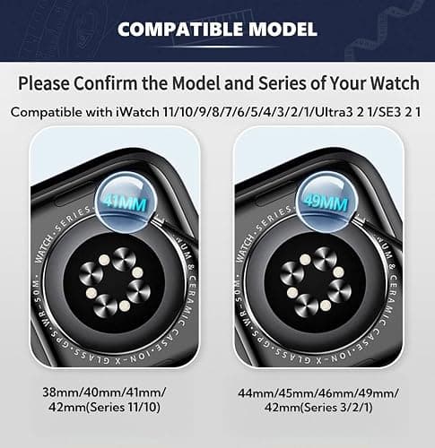 BINLUN Compatible avec Bracelet Apple Watch 44mm 45mm 46mm 49mm 38mm 40mm 41mm 42mm pour Femme Homme Band pour iWatch Séries 10 9 8 7 6 5 4 3 2 1 Ultra SE pour Apple Watch Band en Résine Léger Stylé thumbnail 2
