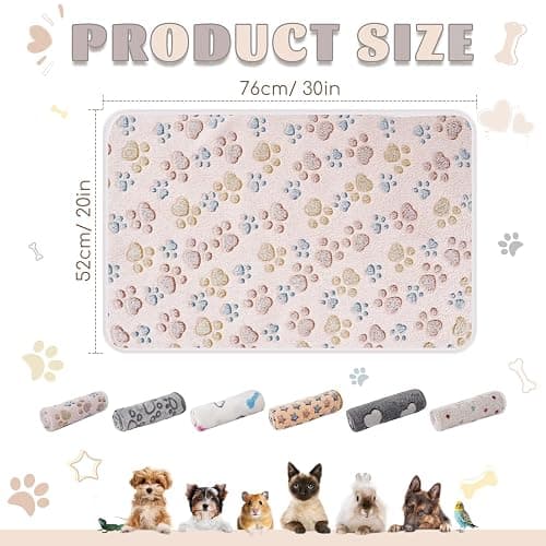 6 Pack Guinea Pigs Fleece Blankets, Soft Plush Mats for Rabbits Hamsters, Washable Small Pet Cage Bedding, Cozy Burrow & Snuggle Cover for Puppies Kittens Travel (26 x 14 Inch, Dark Color) thumbnail 2