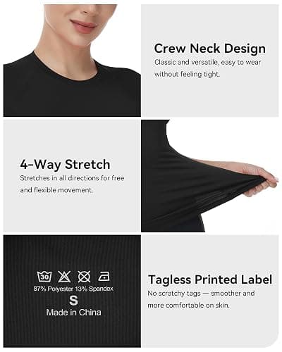 Runhit Compression Shirt Women Short Sleeve Workout Tops Athletic Gym Moisture Wicking T-Shirt Running Yoga Base Layer thumbnail 4
