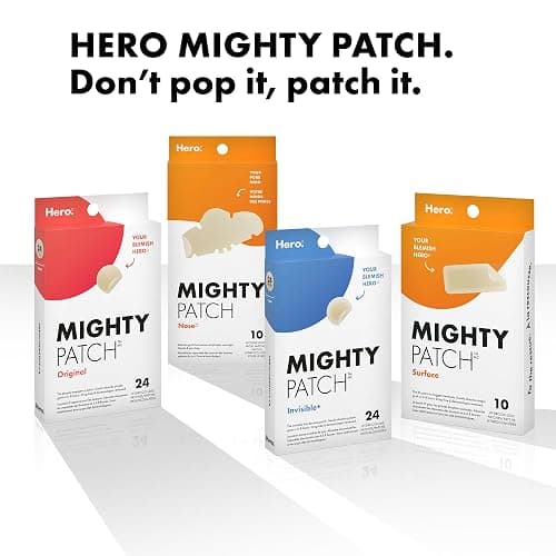 Hero Cosmetics Mighty Patch Invisible+ – Barely-there Hydrocolloid Patch for Pimples on the Face, Day-time Patches for Sensitive Skin, 39 Count thumbnail 8