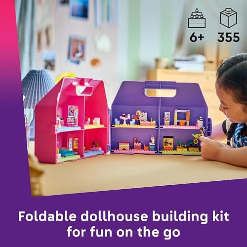LEGO Friends Creative Dollhouse Suitcase 42697 | Portable Dollhouse, Building Toy for Girls & Boys, Ages 6+, W/ 2 Minidolls & 8 Rooms, 355 pieces, Gift for Birthdays thumbnail 2