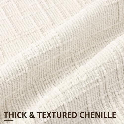 decorUhome Spring Cream White Chenille Throw Pillow Covers 18x18 Set of 2 Textured Soft Cozy Slubby Couch Pillow Covers Modern Farmhouse Boho Decorative Pillow Cases for Bed Sofa Living Room thumbnail 2