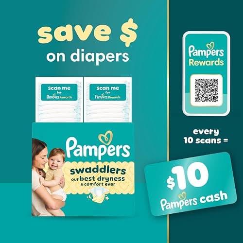 Pampers Swaddlers Diapers, Size 7 (26-50 lbs), 88 Count, Absorbent, Keeps Baby Dry and Comfortable, Skin Safe Disposable Baby Diaper (Packaging May Vary) thumbnail 15