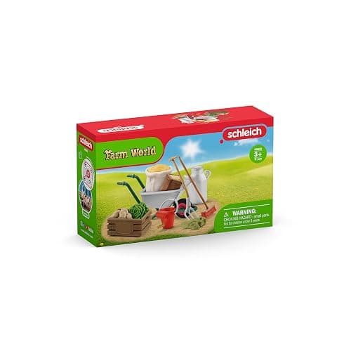 Schleich Farm World Stable Care Accessory Set for Horse and Farm Animal Figurines - 11pc Educational Farm Playset with Wheelbarrow, Pitchfork, and More, Toy for Boys and Girls, Gift for Kids Ages 3+ thumbnail 4