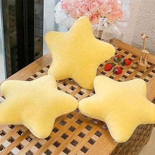 Cute Pillow Cushion Decorative Nursery Stuffed Throw Pillows Yellow Pink Sofa Pillow Cushion Star Plush Pillow Kids Boys Girls Adults Car Home Chair Floor Bed Gift Reading Nook TV thumbnail 4
