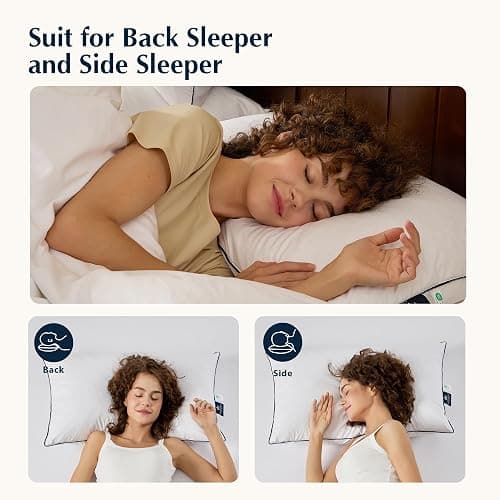 Pacific Coast Pillows Queen Size Set of 2, Goose Feather and Down Pillow for Sleeping, Hotel Collection Bed Pillows for Side Sleepers and Back Sleeper thumbnail 7