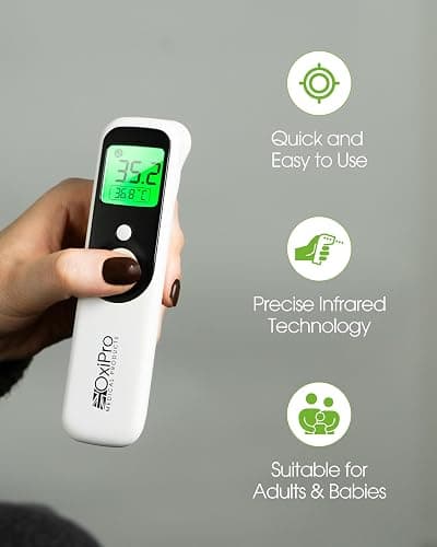 OxiPro TH1 Thermometer - Health & Pharma Award Winner 2025 - In-Ear, Forehead, Non-Touch & Baby Modes - Infrared Thermometer for Newborn, Baby, Kids, Children & Adult Temperature Measurement thumbnail 7