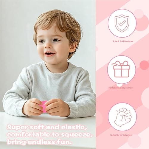 Gel-Filled Ice Cube Squishy Toy 1.38in/3.5cm for Kids Ages 3+ & Adults – Slow Rising Sensory Squeeze Cube, Mini Desk Fidget Toy for Party Favors & Classroom Rewards(Pink) thumbnail 3