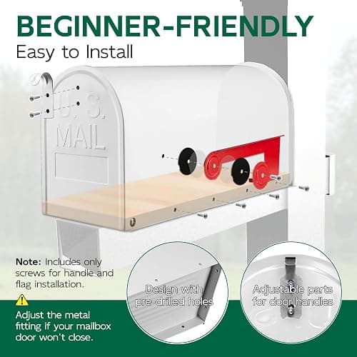 BlissBoard White Mailboxes for Outside Post Mount, Galvanized Steel Metal Mailbox, Standard Size, 20 x 8.7 x 6.7 Inches thumbnail 5