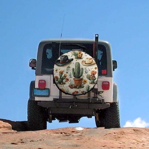 Cactus Garden Pattern Tire Covers Wheel Cover Protectors Waterproof Spare Tire Cover Universal Fit RV SUV Truck Trailer Accessories thumbnail 5