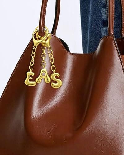 nylry Gold Initial Letter Keychain Gift for Women Initial Bag Charm Purse Charms for Handbags Accessories thumbnail 6