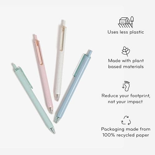 U Brands U-Eco Recycled Gel Click Pens, Set of 12, Pastel Speckle, Medium (0.7 mm) Point, Black Ink thumbnail 6