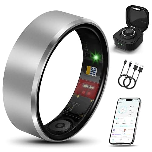 Milavan Smart Ring 2.0 for Women Men, Slim Scratch & Fingerprint Resistant Design, Advanced Chip Fitness Tracker, Sleep, Stress & Activity Monitoring, Waterproof, No Subscription Fees, Silver 10 - Image 1